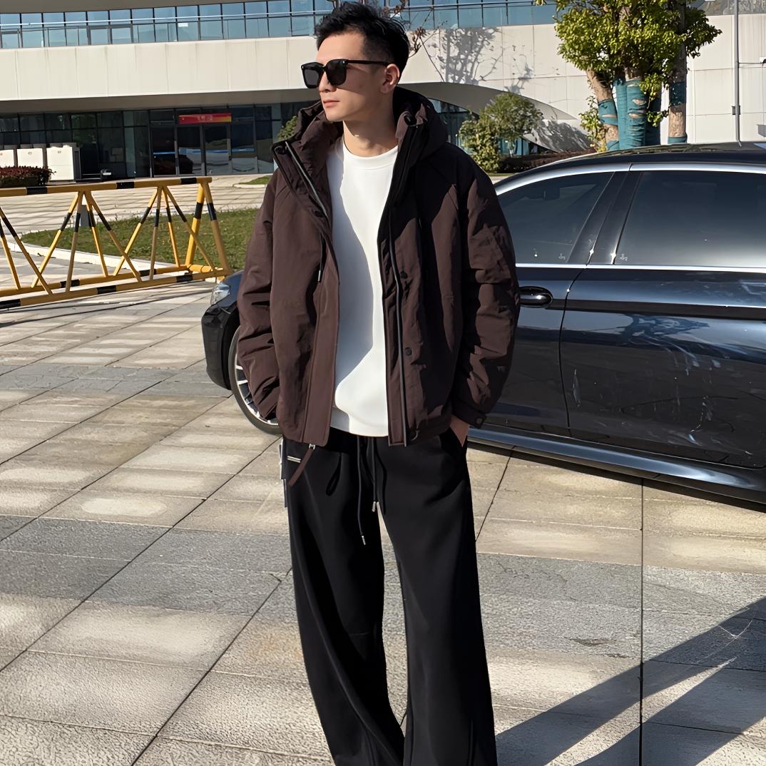 冬季男士连帽短款加厚保暖简约休闲百搭潮流男装羽绒外套