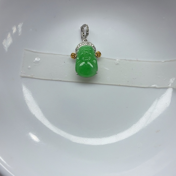 翡翠18K金镶嵌手链天然缅甸翡翠A货