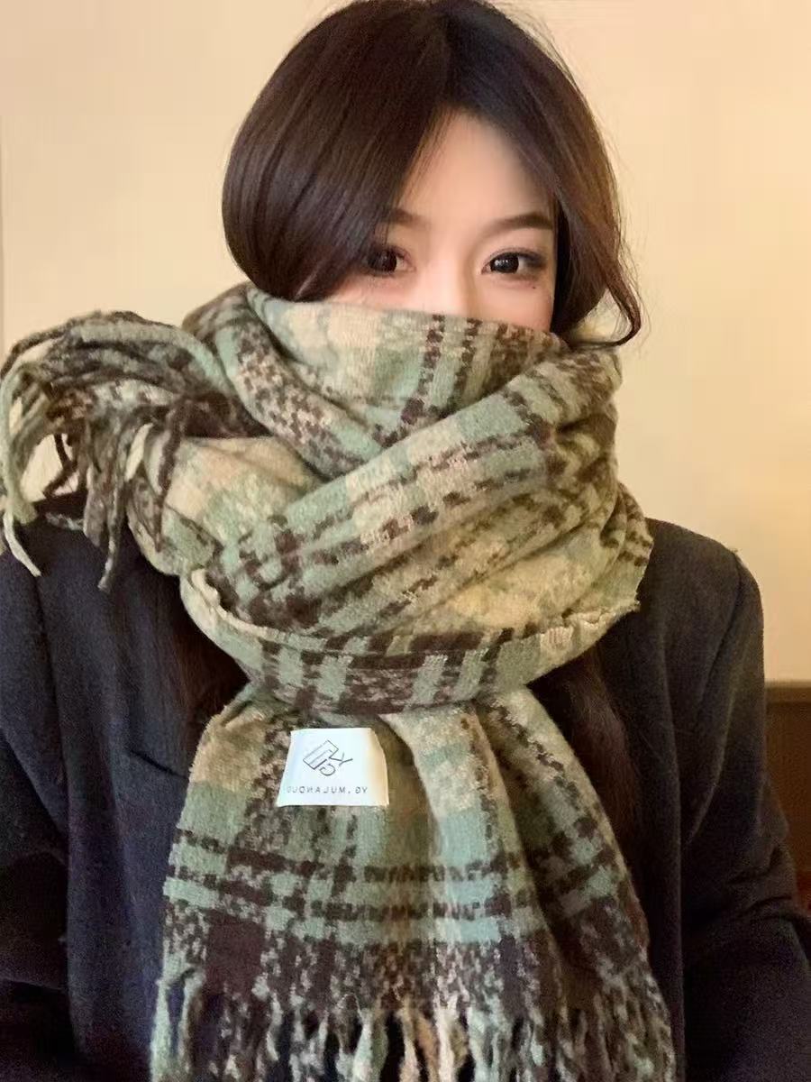 【清货通用链接】法式情侣男女通用学生围巾格子秋冬季