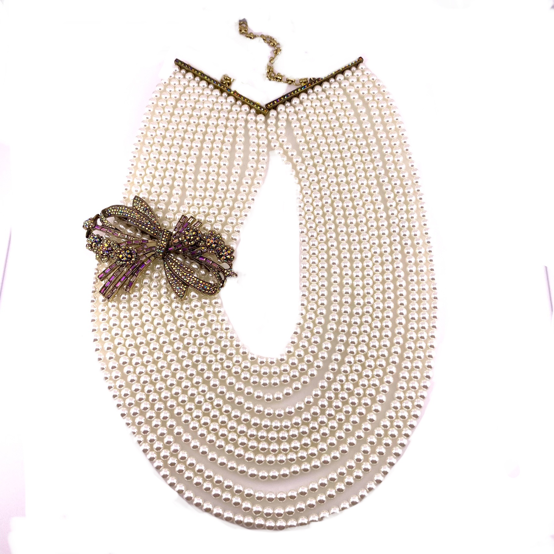 铜合金锆石项链 G026复古重工项链欧美瑞丽时尚气质珠珠设计款