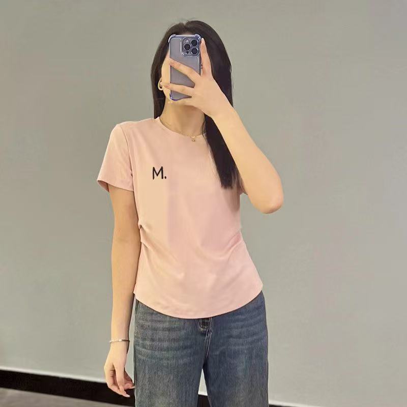 【妙然家】301夏季新品休闲女T侧骨折捏款设计洋气大方显瘦精工刺绣