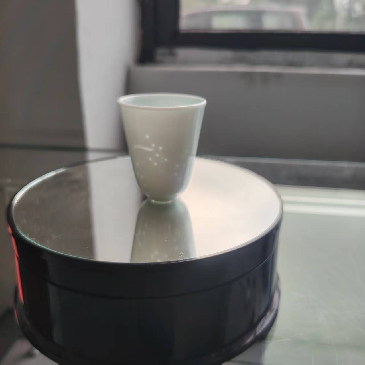 大口窑青白瓷手工雕刻星宿杯