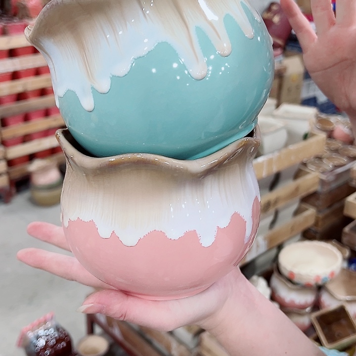 有孔，凑单福利满10元发货陶瓷多肉花盆！