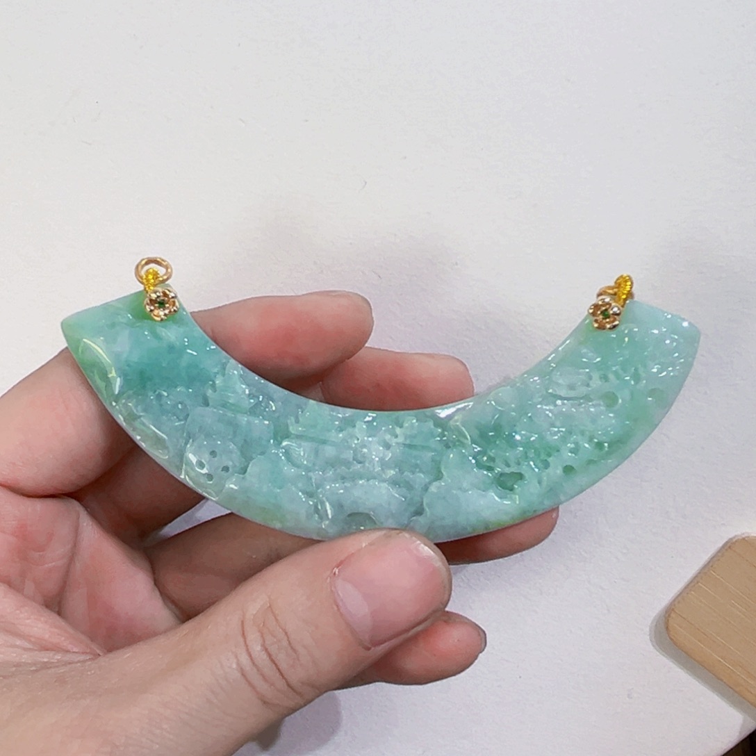 翡翠未镶嵌吊坠(赠链)代编织