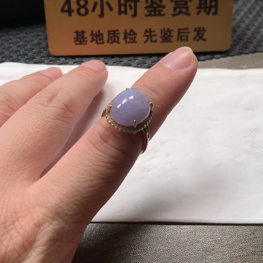 颈饰银S925镶嵌翡翠15*12