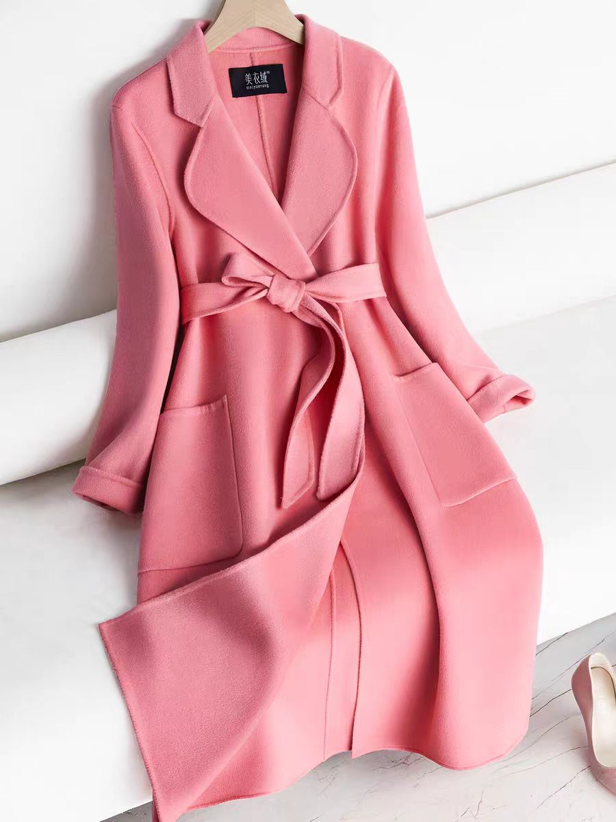 (非图片款)长款女双面羊毛羊绒大衣中长款洋气修身韩版气质