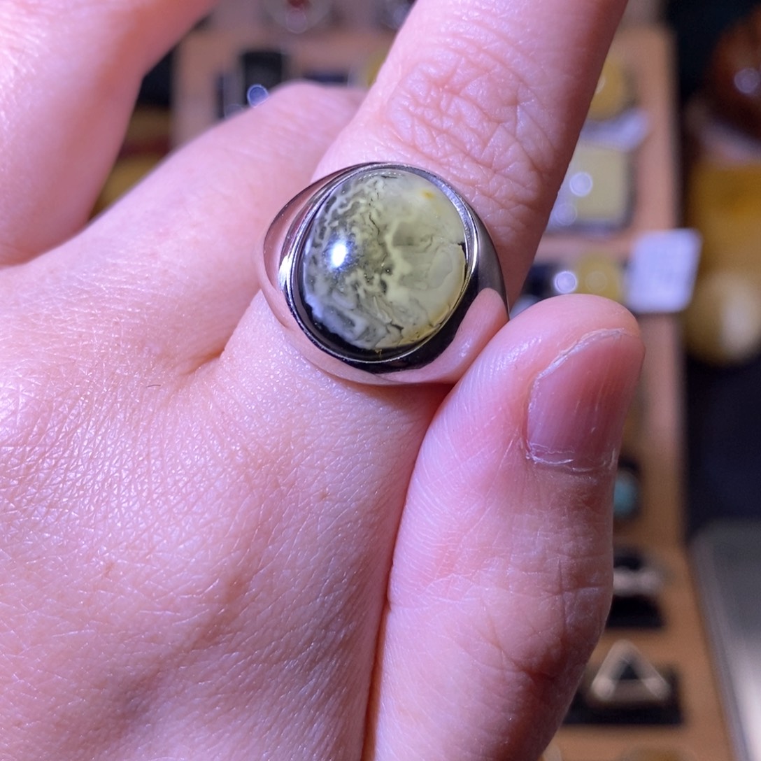 蜜蜡戒指银S925镶嵌得*