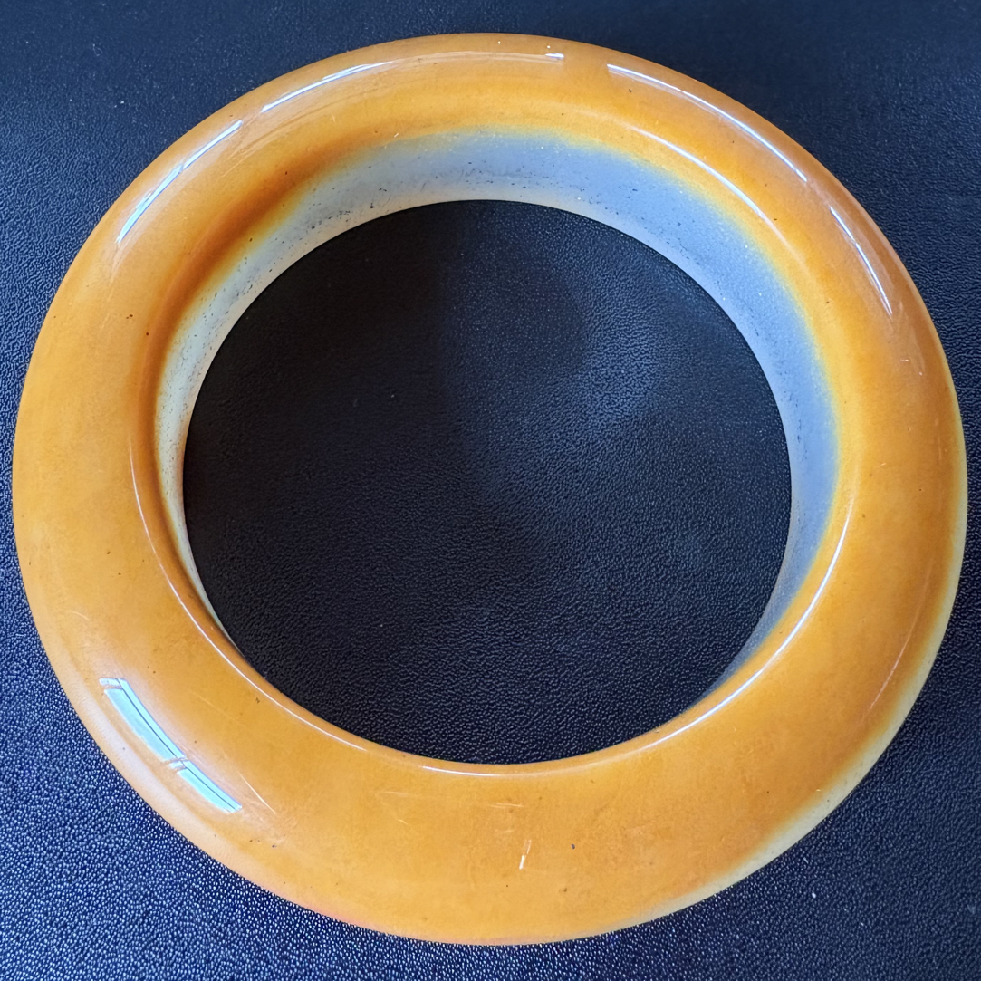 云南龙陵黄龙玉精品金沙手镯，圈口61，宽19，厚13mm