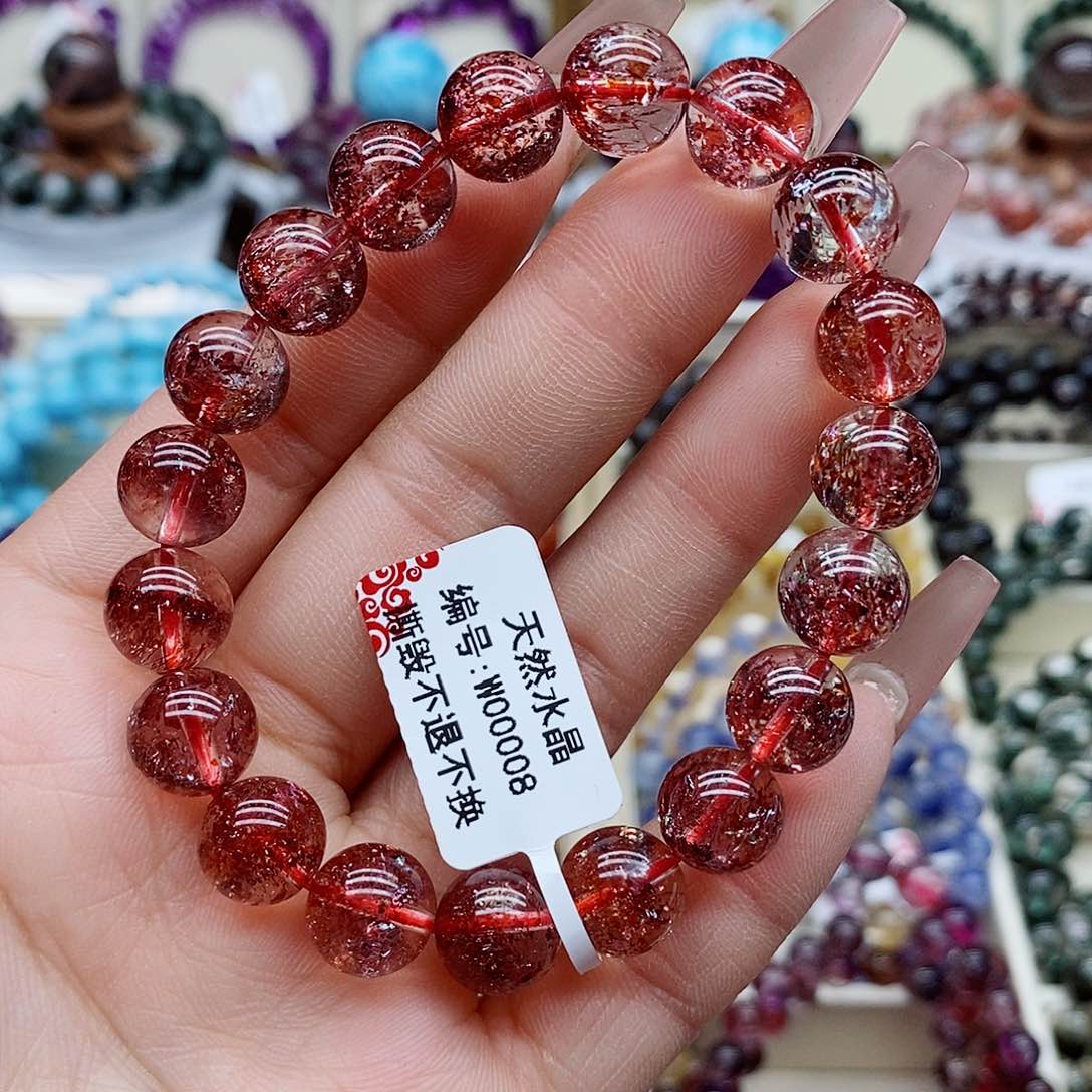 水晶手串未镶嵌金草莓