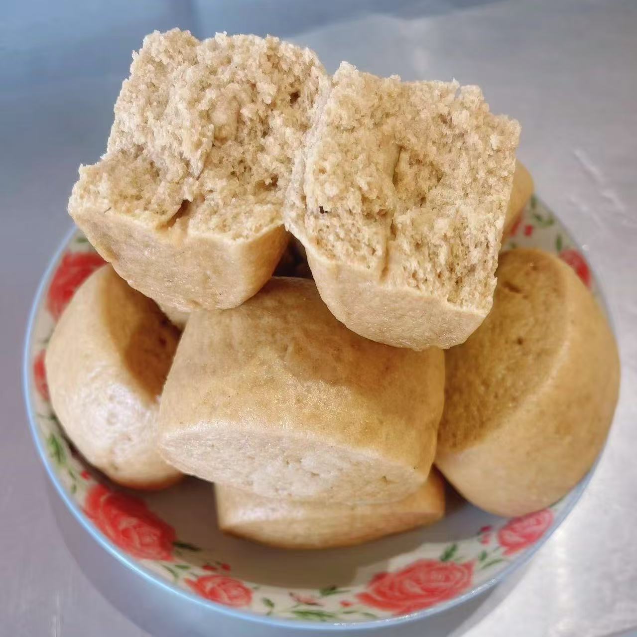 山东老面刀切馒头纯手工全麦无糖精杂粮粗粮方便速食即食早餐