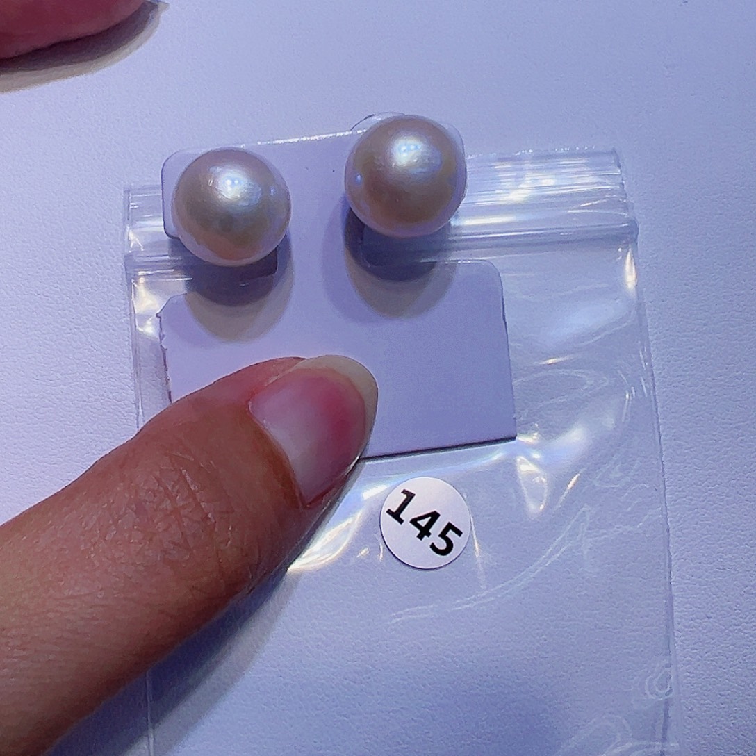 银S925镶嵌耳饰淡水珍珠