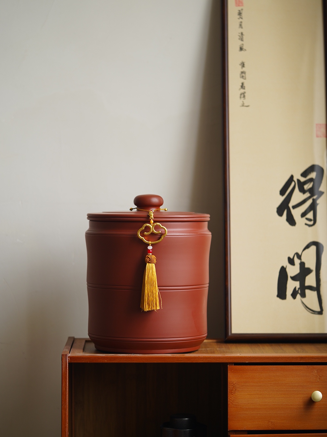 【如意垂扣•祈岁月常安】原矿大红袍.手工精制.7-9茶饼家用囤茶器具