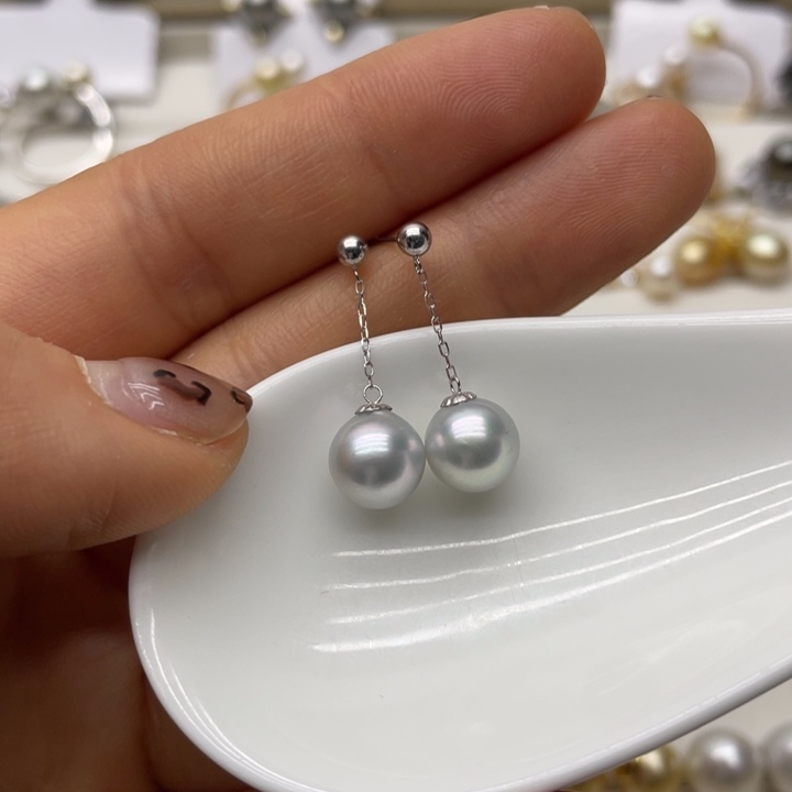 海水珍珠耳饰18K金镶嵌