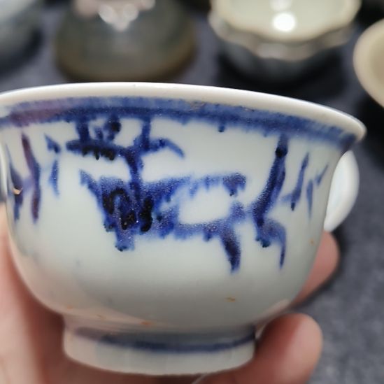 扶***日摆件一件精美青花小杯全品