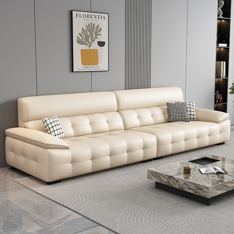 策兴真皮沙发客厅家用2025新款皮沙发现代简约大小户型四人位沙发