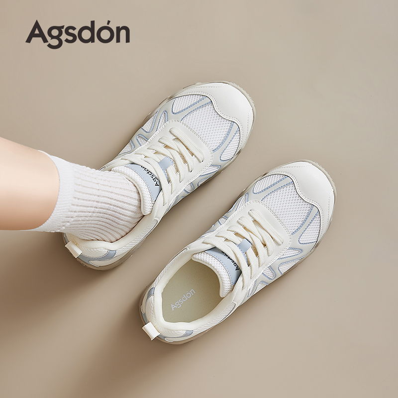 奥古狮登德训鞋女2025新款夏季透气运动鞋复古小众芭蕾阿甘鞋H