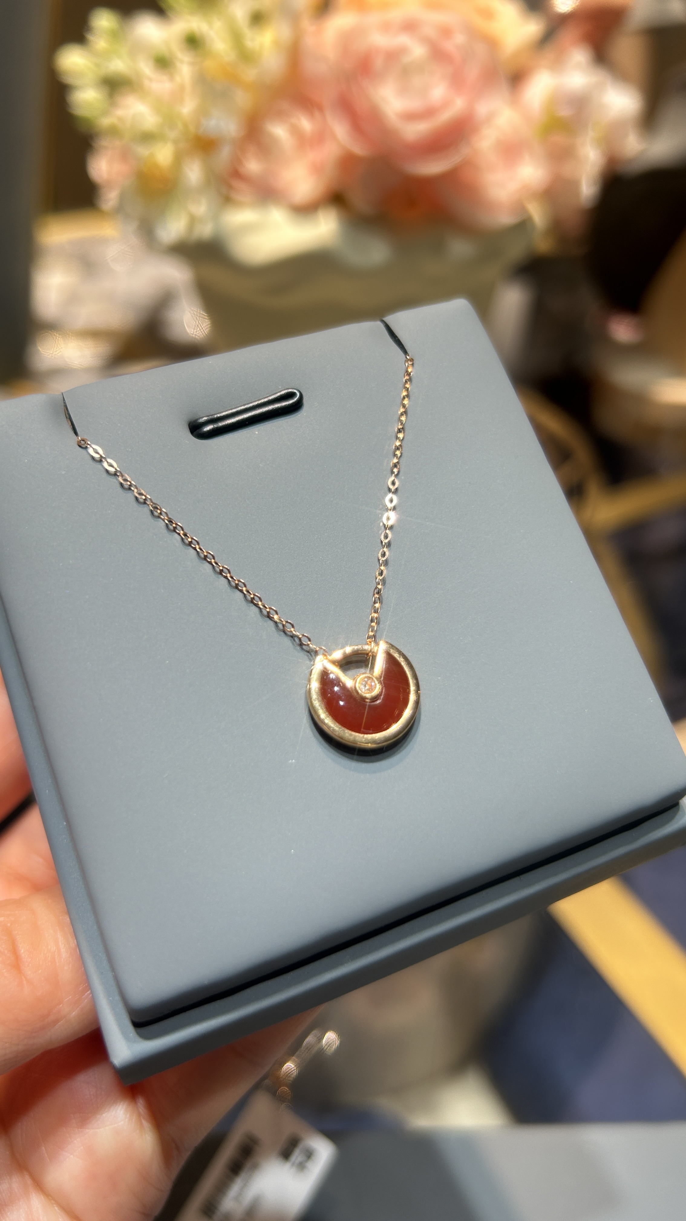 【富恩珠宝】 00006 18K 红护身符项链   LXJ