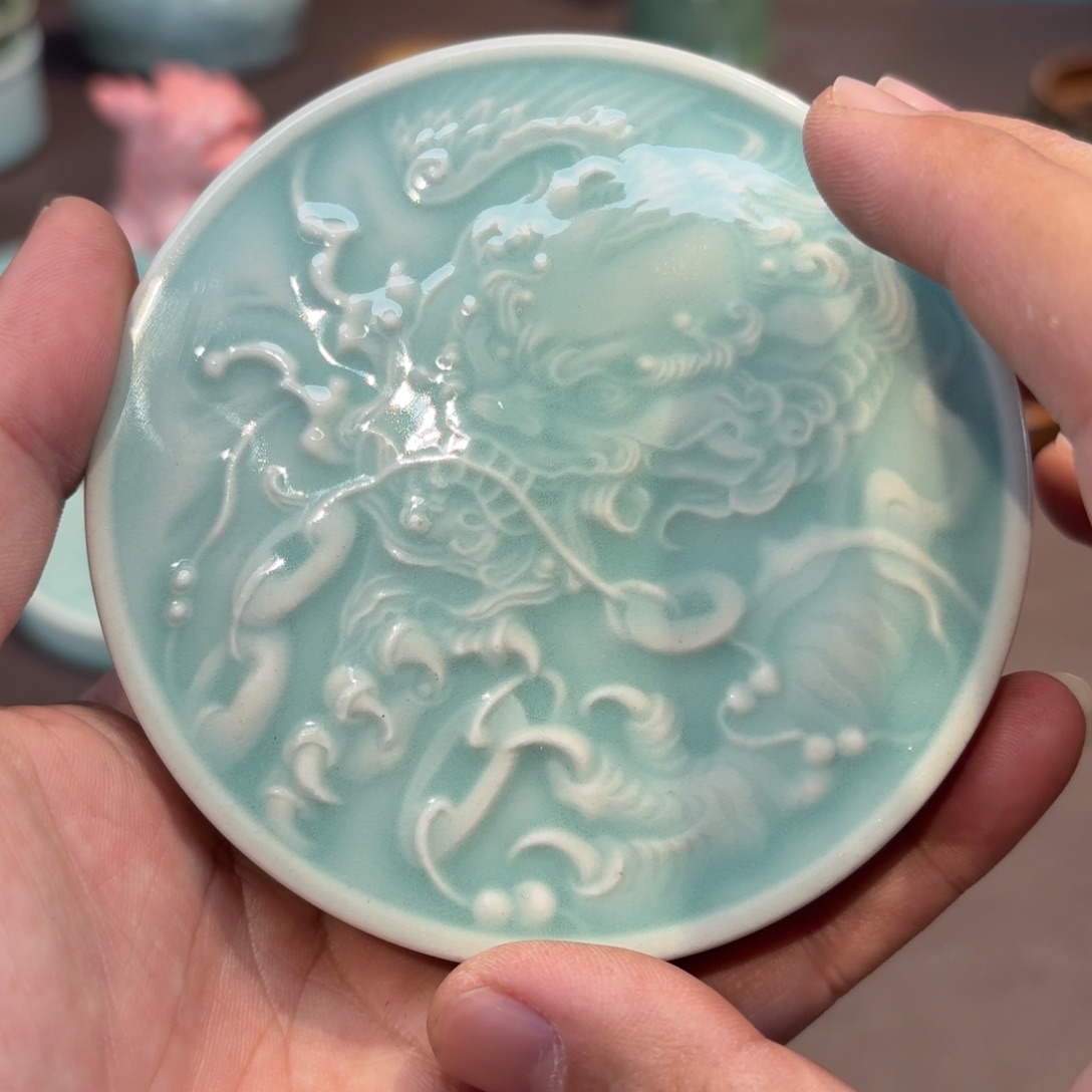 杯龙泉青瓷茶具微瑕