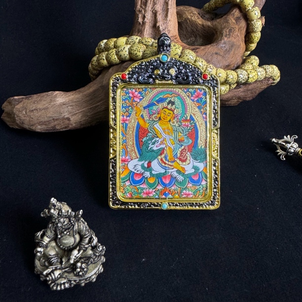 ［余念]热贡纯手绘文殊菩萨唐卡