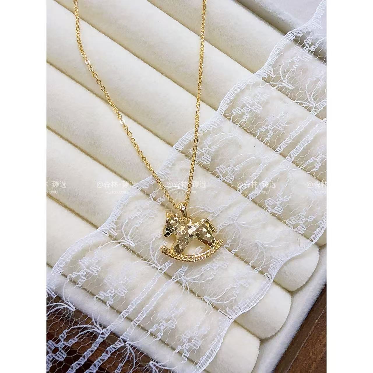 合金项链 铜合金 R-1028 【碎冰冰马上来财项链】