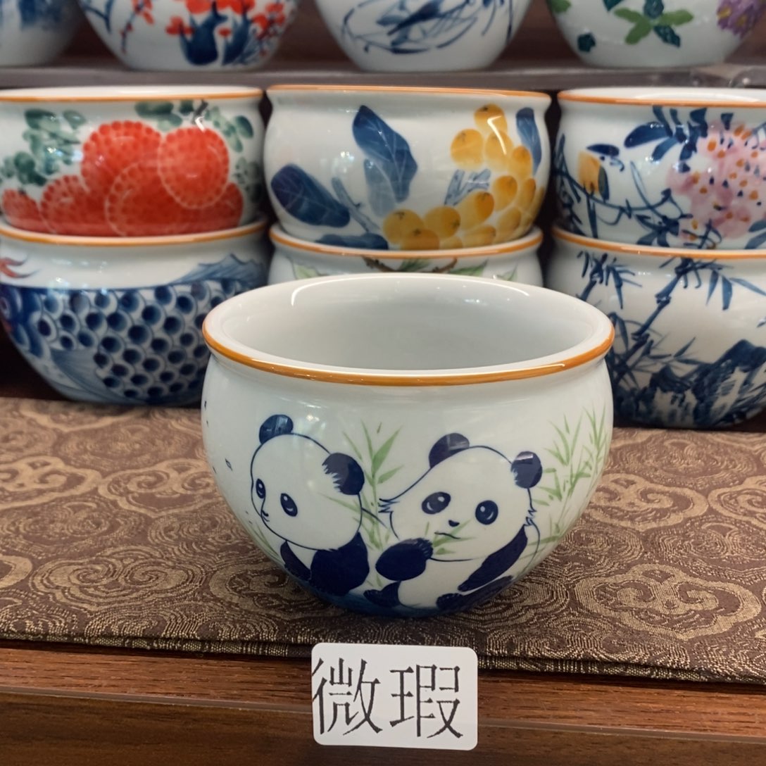 釉下彩老陶泥手工绘制