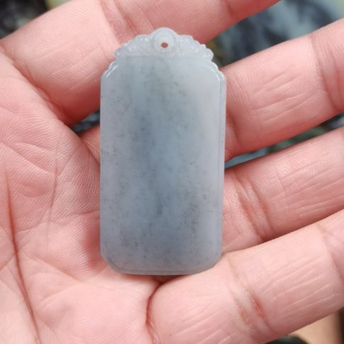 和田玉颈饰未镶嵌新疆和田玉青花籽平安无事牌