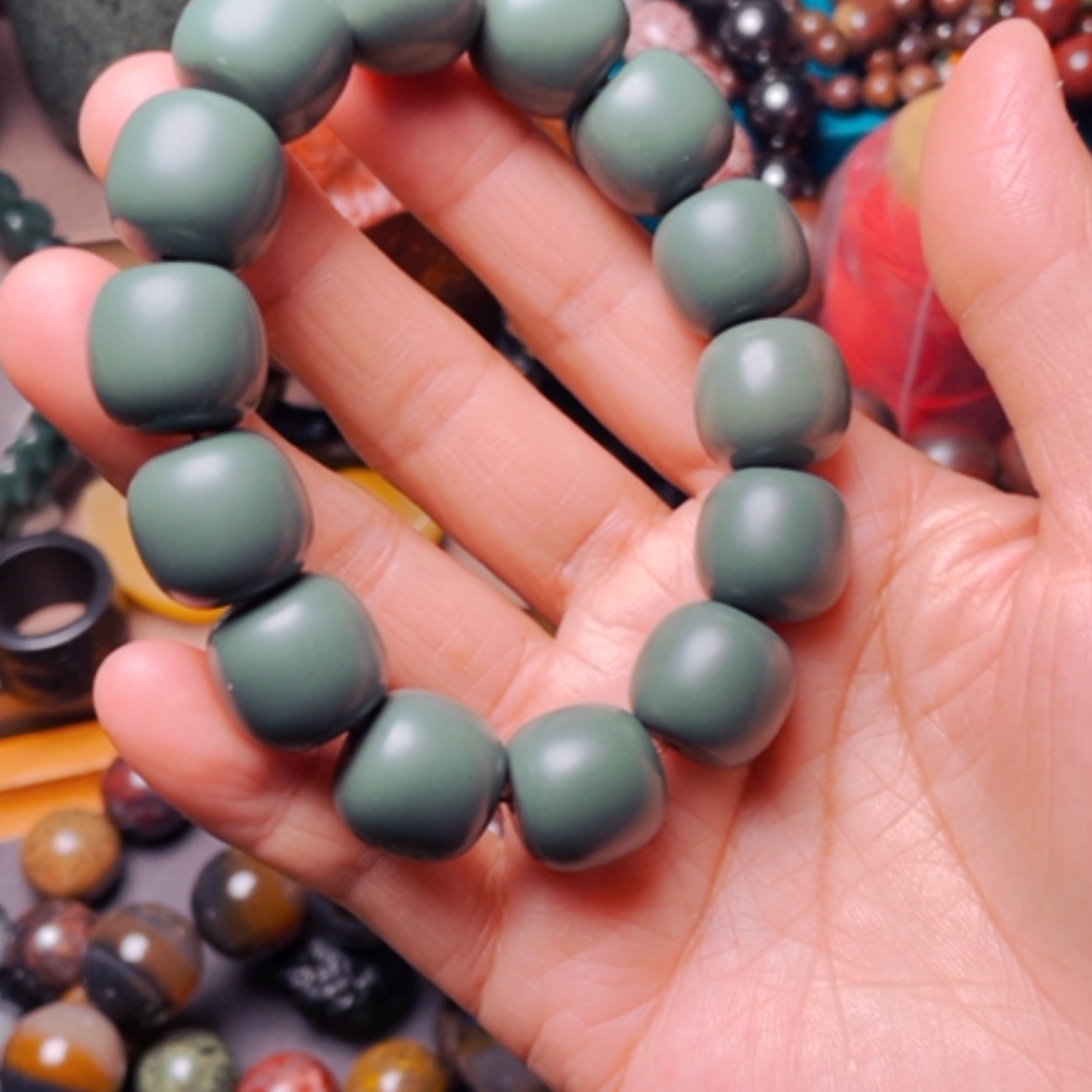 【闪购商品】新疆天宝石细胞舍利硅化铁工艺品碧玺（处理）如**闻