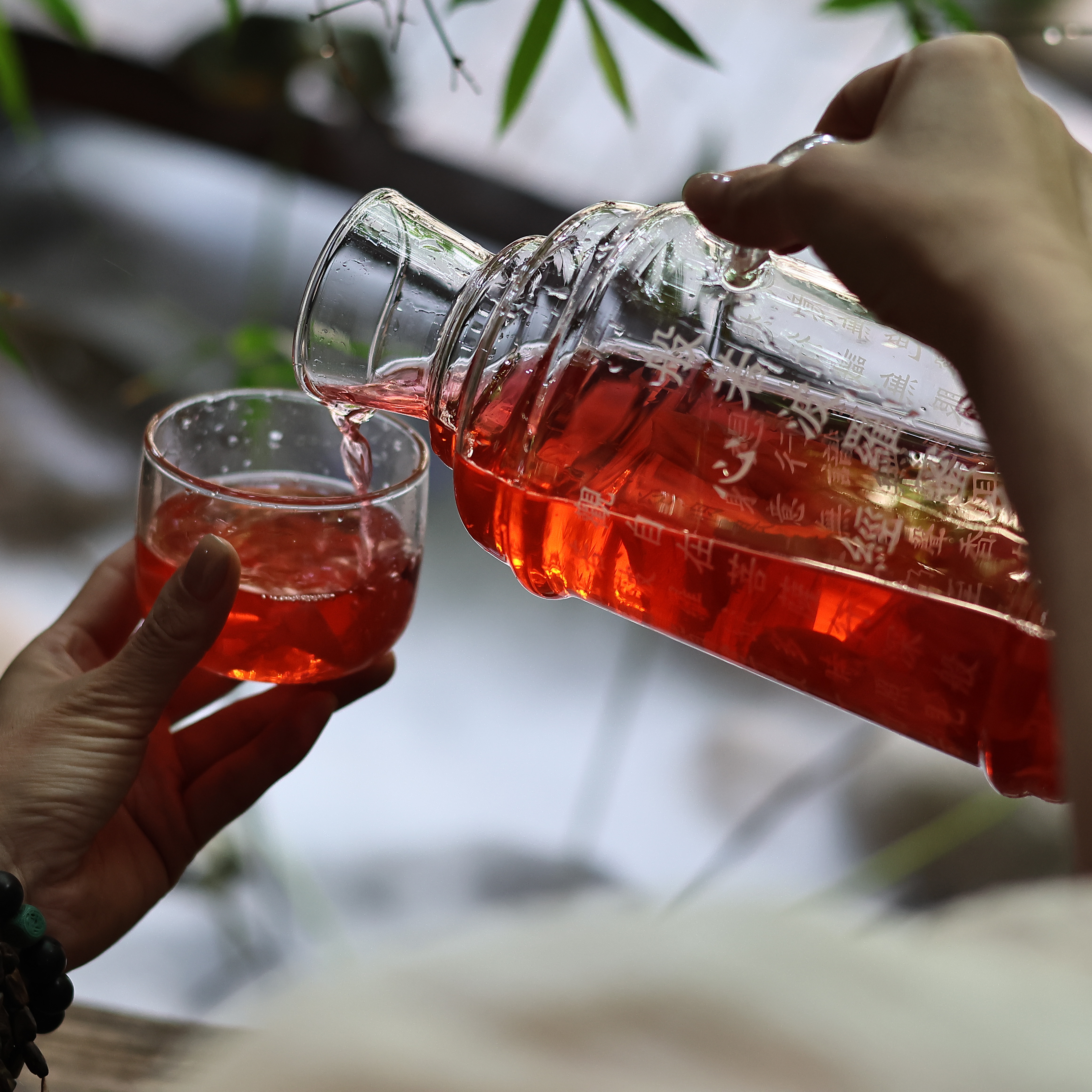 【柿间小院】复古简约*玻璃茶壶*冷水壶*茶道（1400ml）