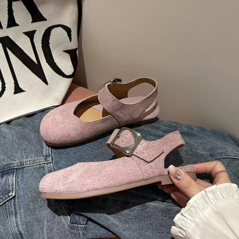 C7306  紫色  新款夏季2025新款舒适平底女休闲包头凉鞋