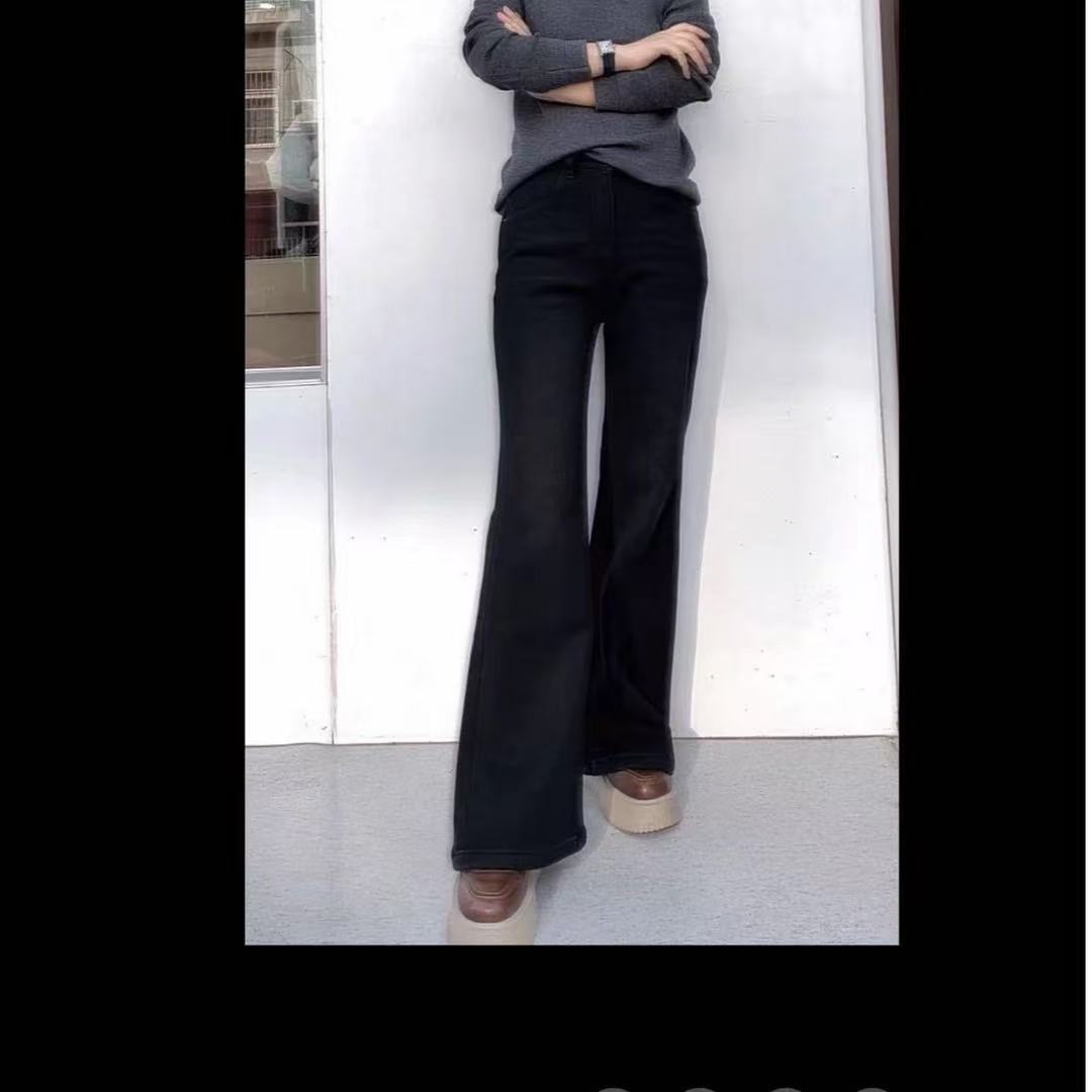 加厚绒喇叭裤----