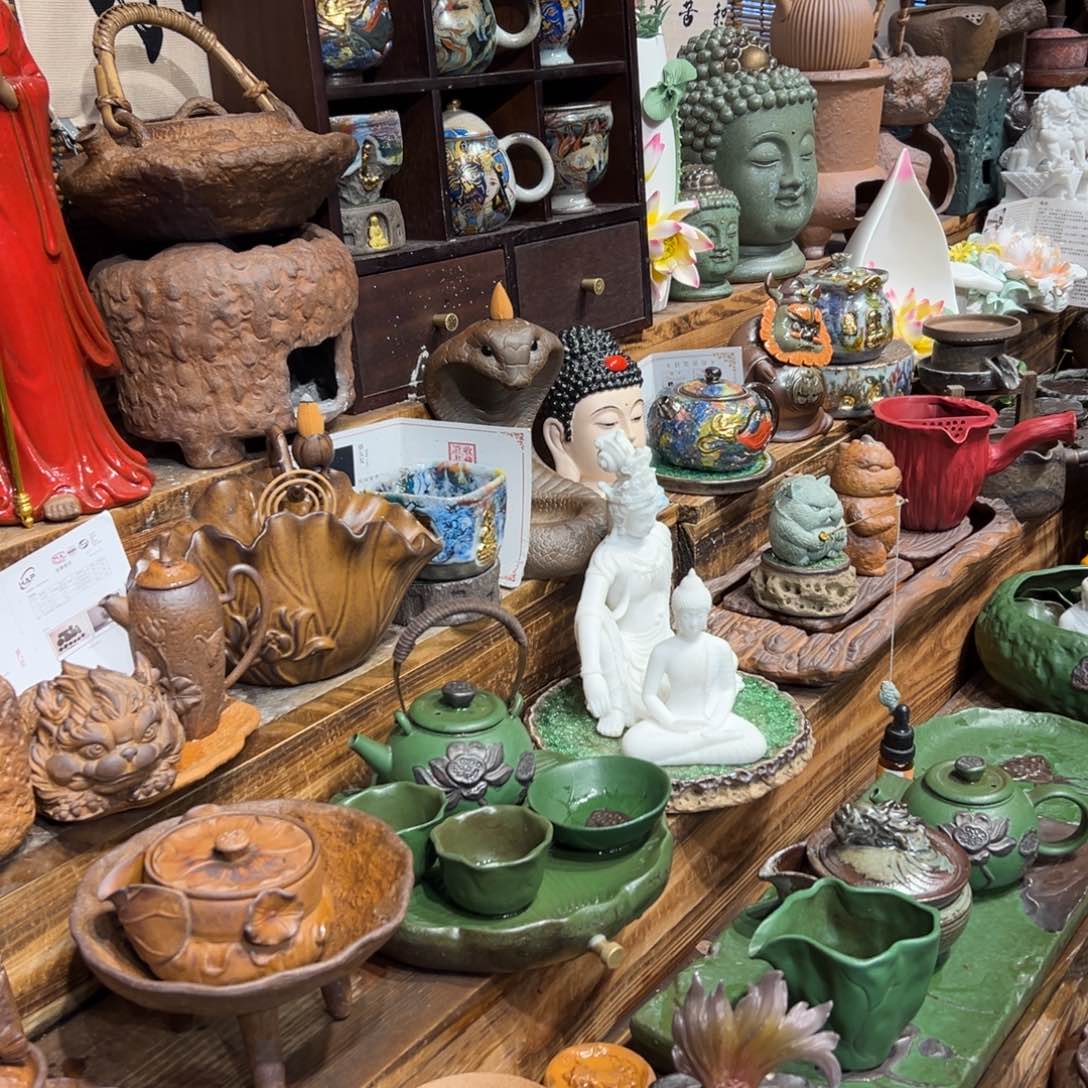 复古风格老陶泥系列茶盘茶具摆件