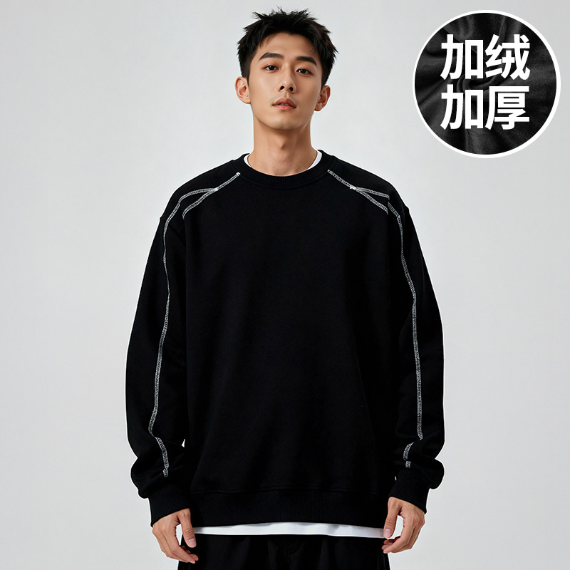 【加绒加厚】300斤大码男装美式潮牌加肥加大码加绒加厚卫衣秋冬款