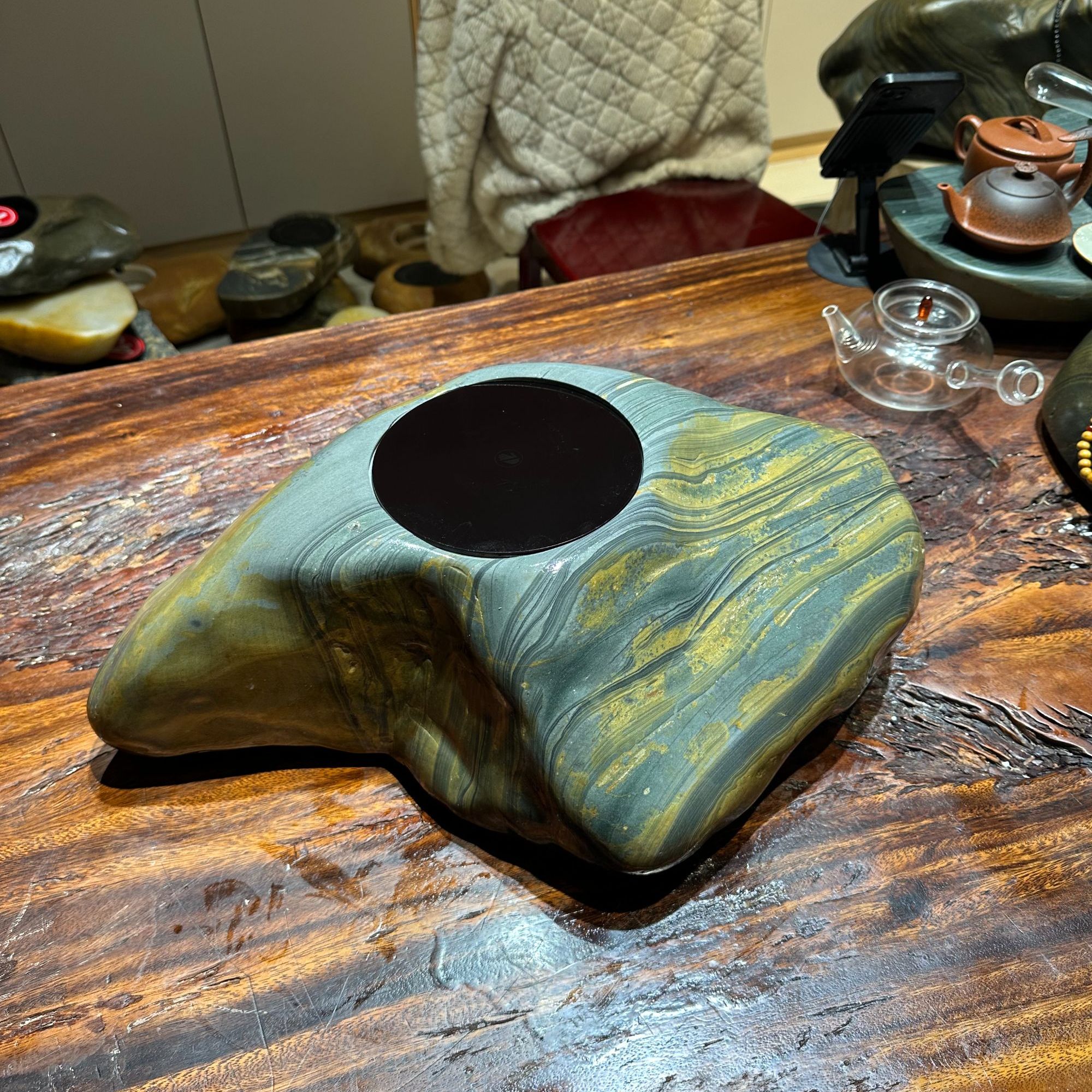 手工茶炉石头茶炉煮茶器电陶炉煮茶器家用茶道煮水创意耐热透明