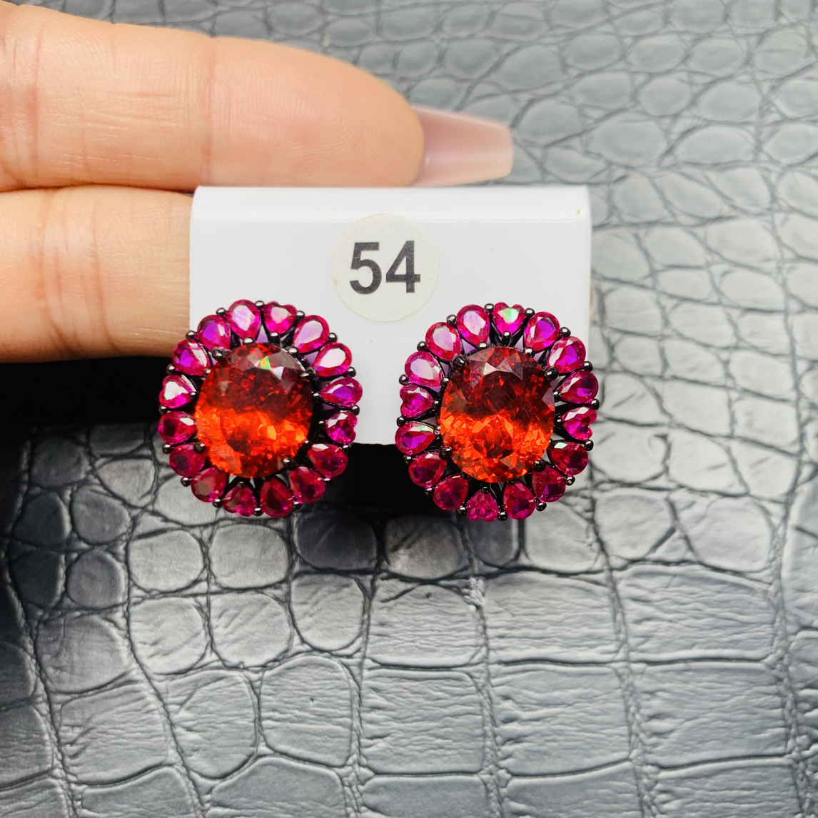 铜合金合成锆石耳饰 精致时尚轻奢气质芬达耳钉22