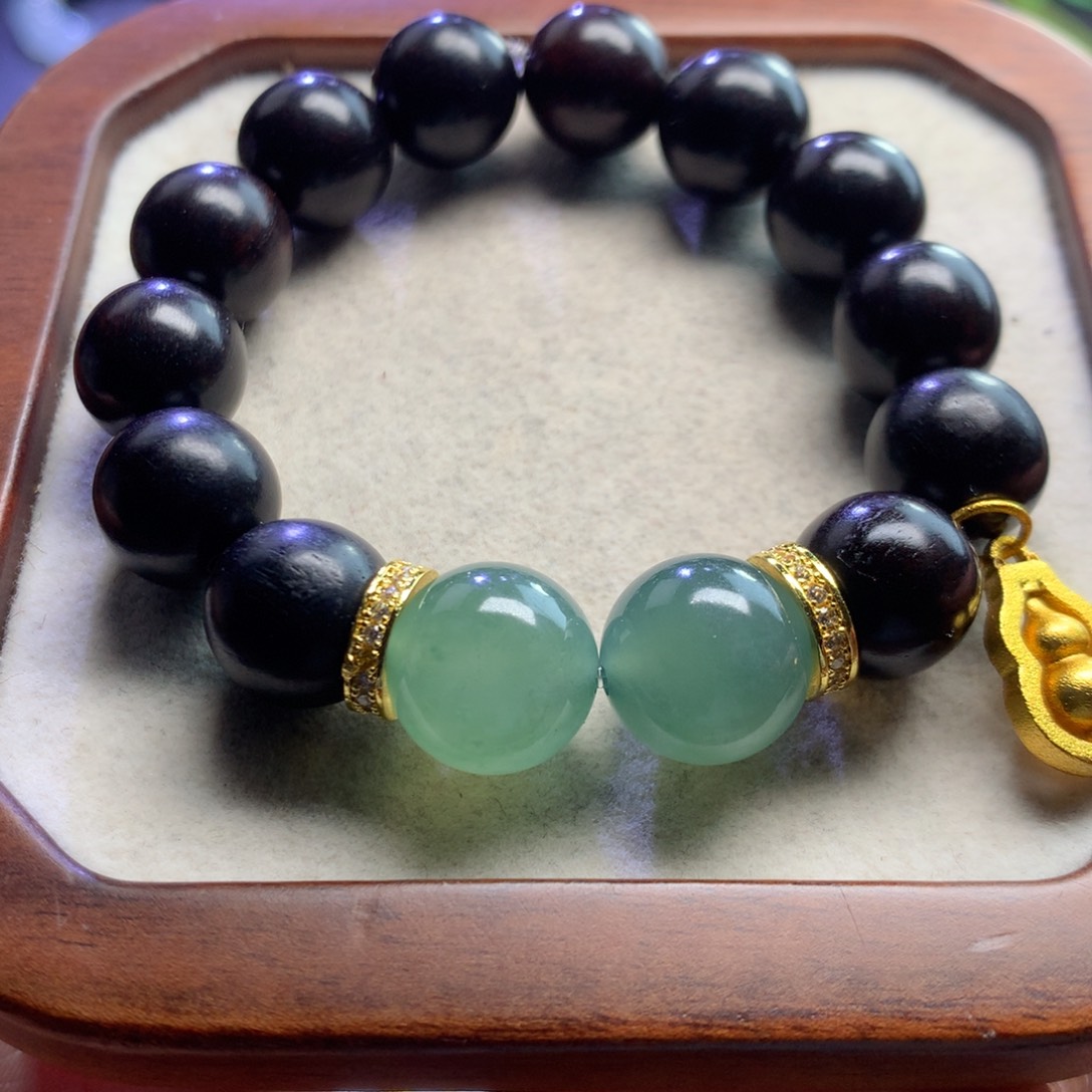 未镶嵌手链翡翠湖水绿13mm