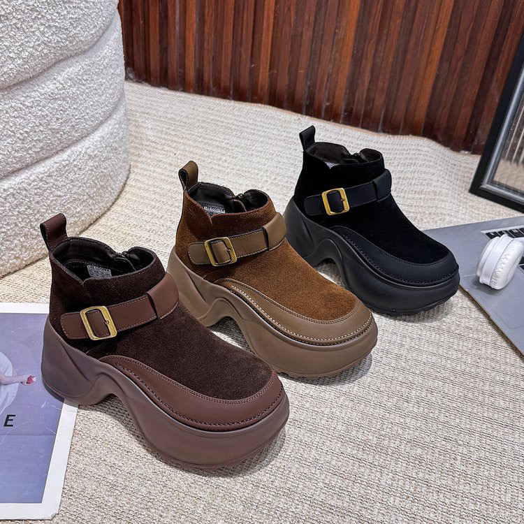 【退货补运费】港风复古专柜版厚底增高休闲女鞋-LL