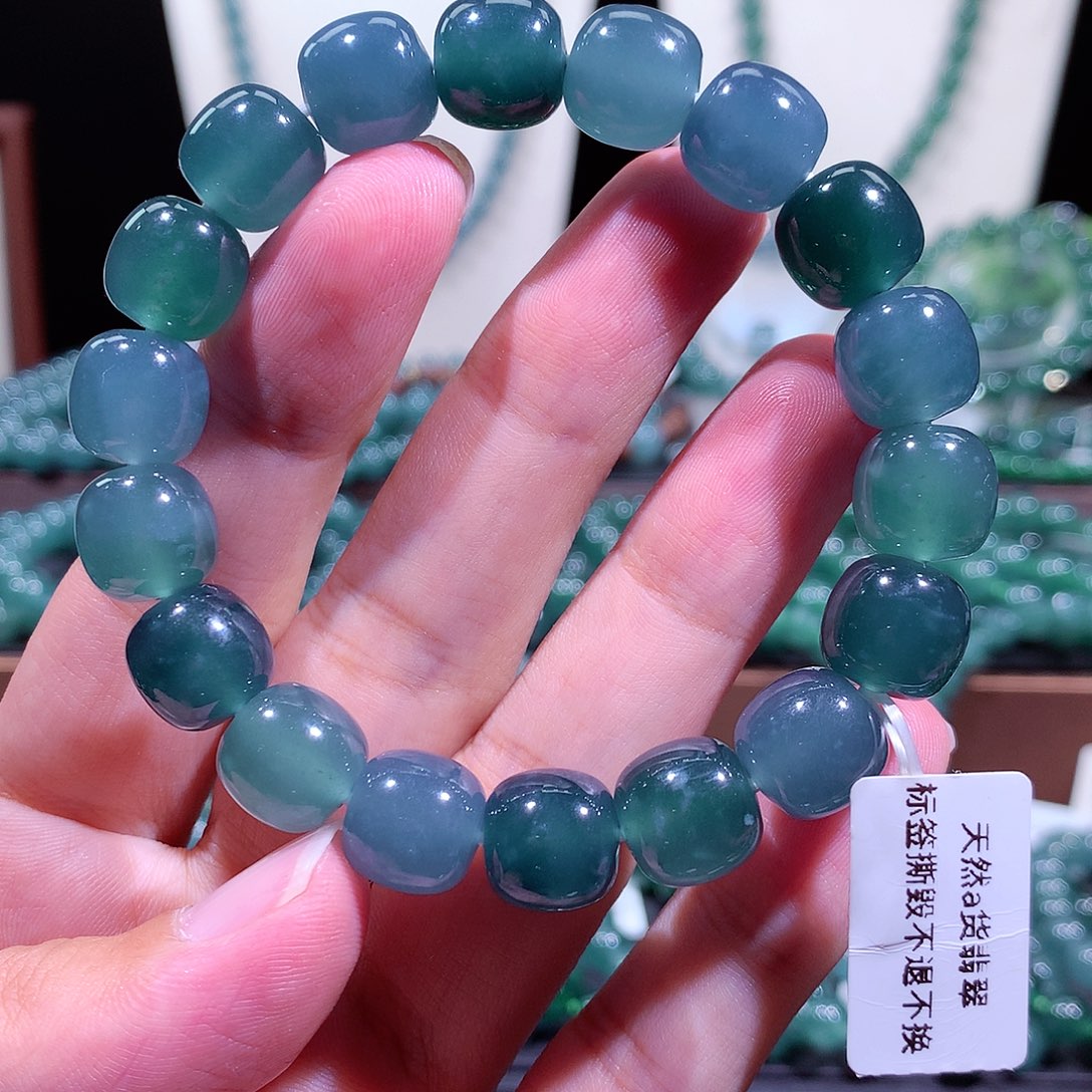 翡翠未镶嵌手链天然a货翡翠手串11.8