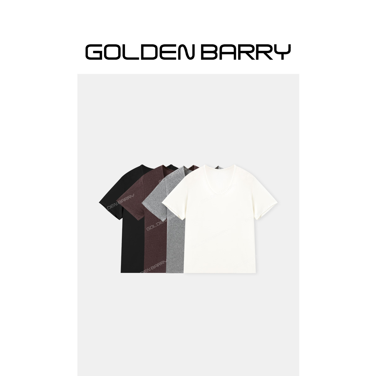 GOLDENBARRY｢U秀T｣松弛感纯色T恤夏季简约U领百搭短袖GB060701005