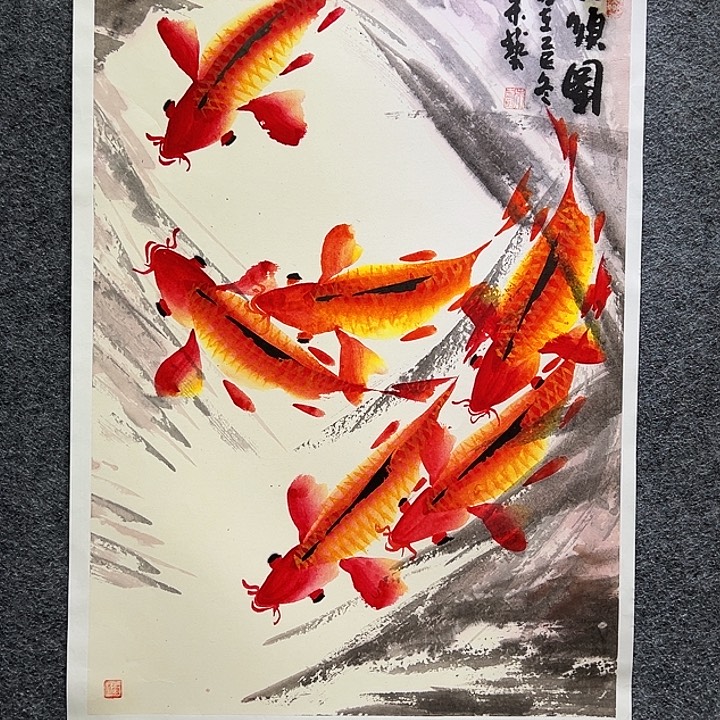 国画知鱼之乐纯手绘