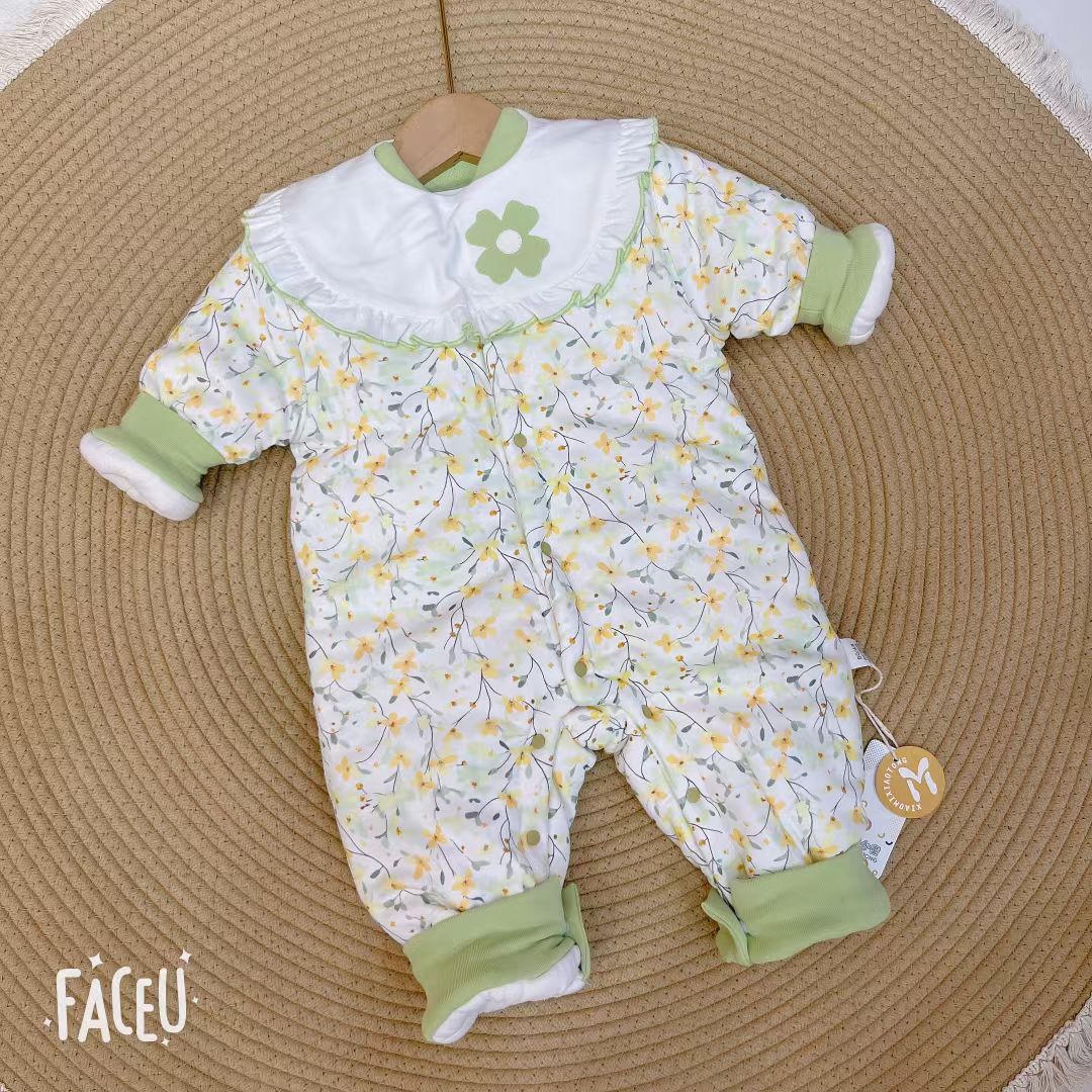 婴幼儿400克闭裆连体棉花衣80~90~100~110加厚保暖冬季