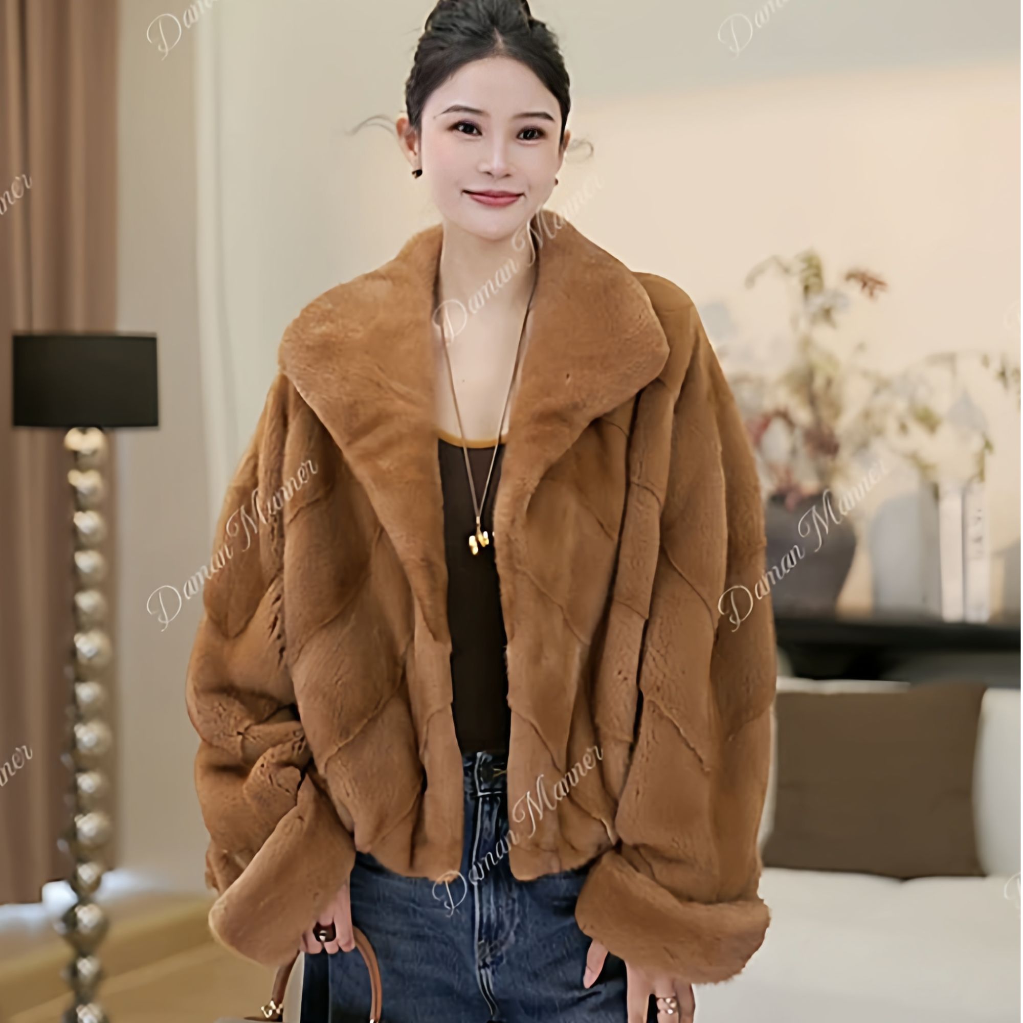 2025进口紫金短二皮草外套冬季貂皮大衣女水貂皮草