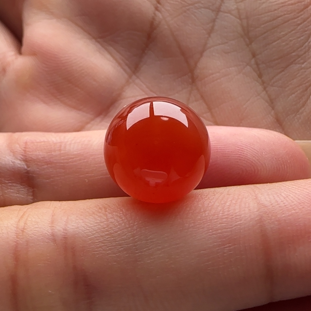 南红玛瑙圆珠13.1未镶嵌白纹