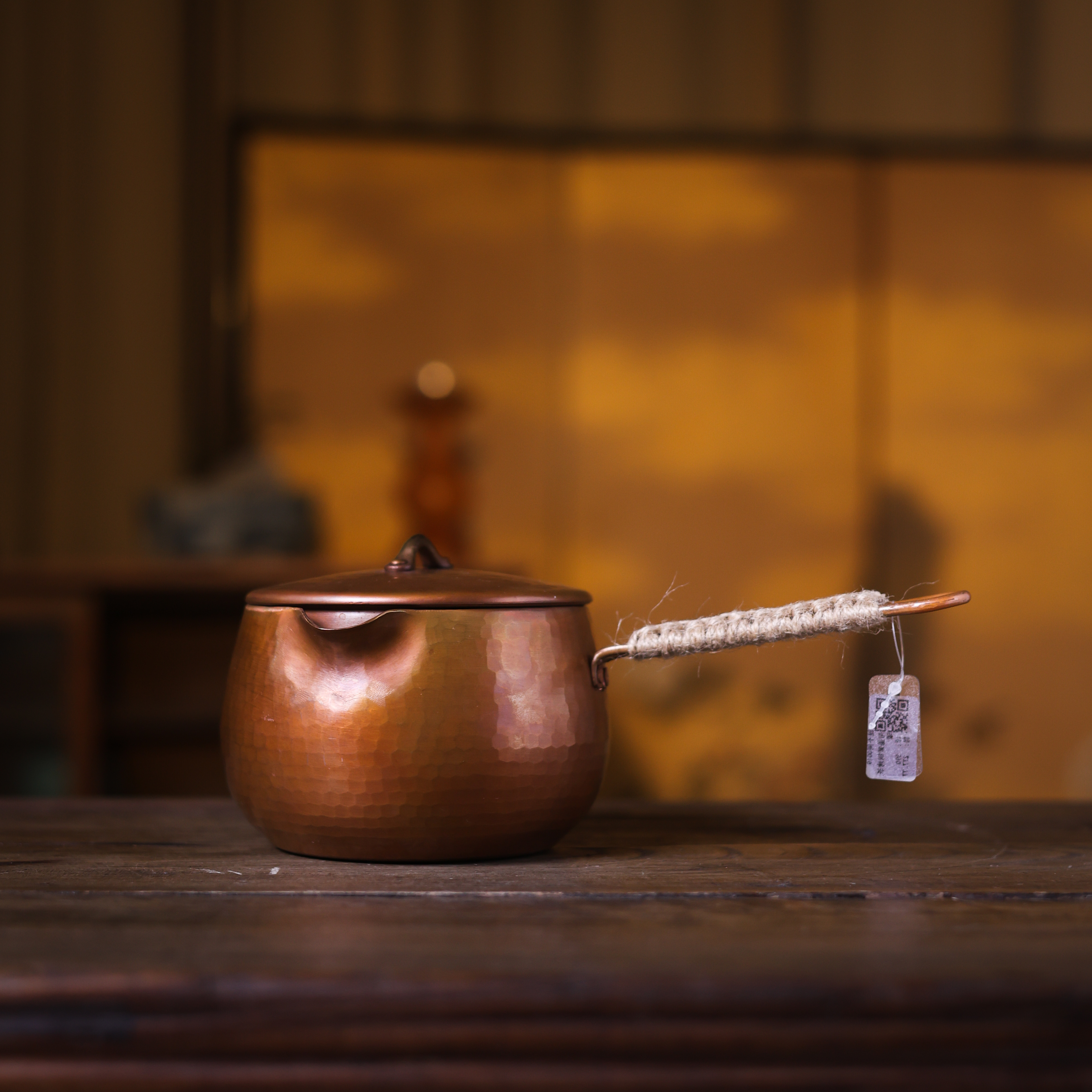 【福器】带盖紫铜烤茶罐600cc(器不同0019)