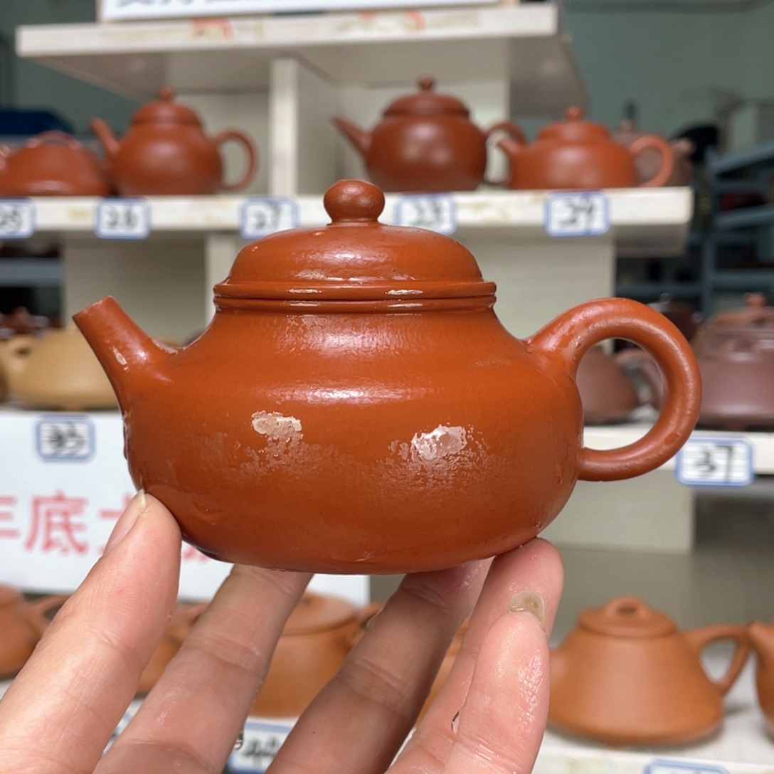 紫砂茶壶小煤窑朱泥全手工220毫升