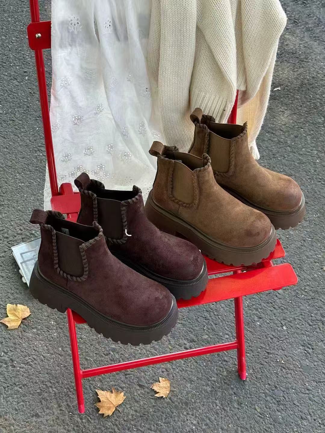 【楠屿33006】厚底加绒马丁 休闲女鞋