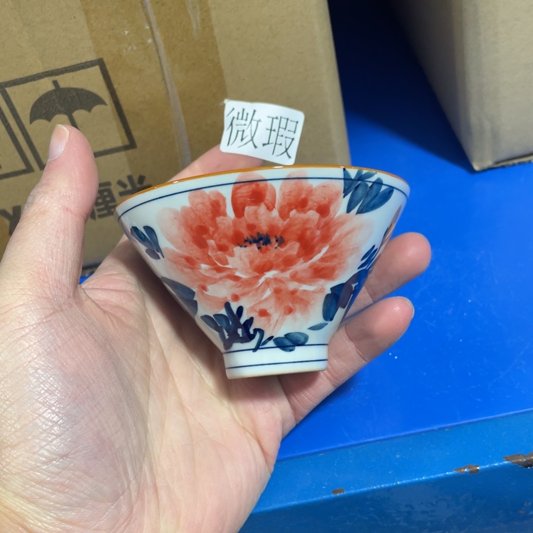 釉下手绘茶具微瑕