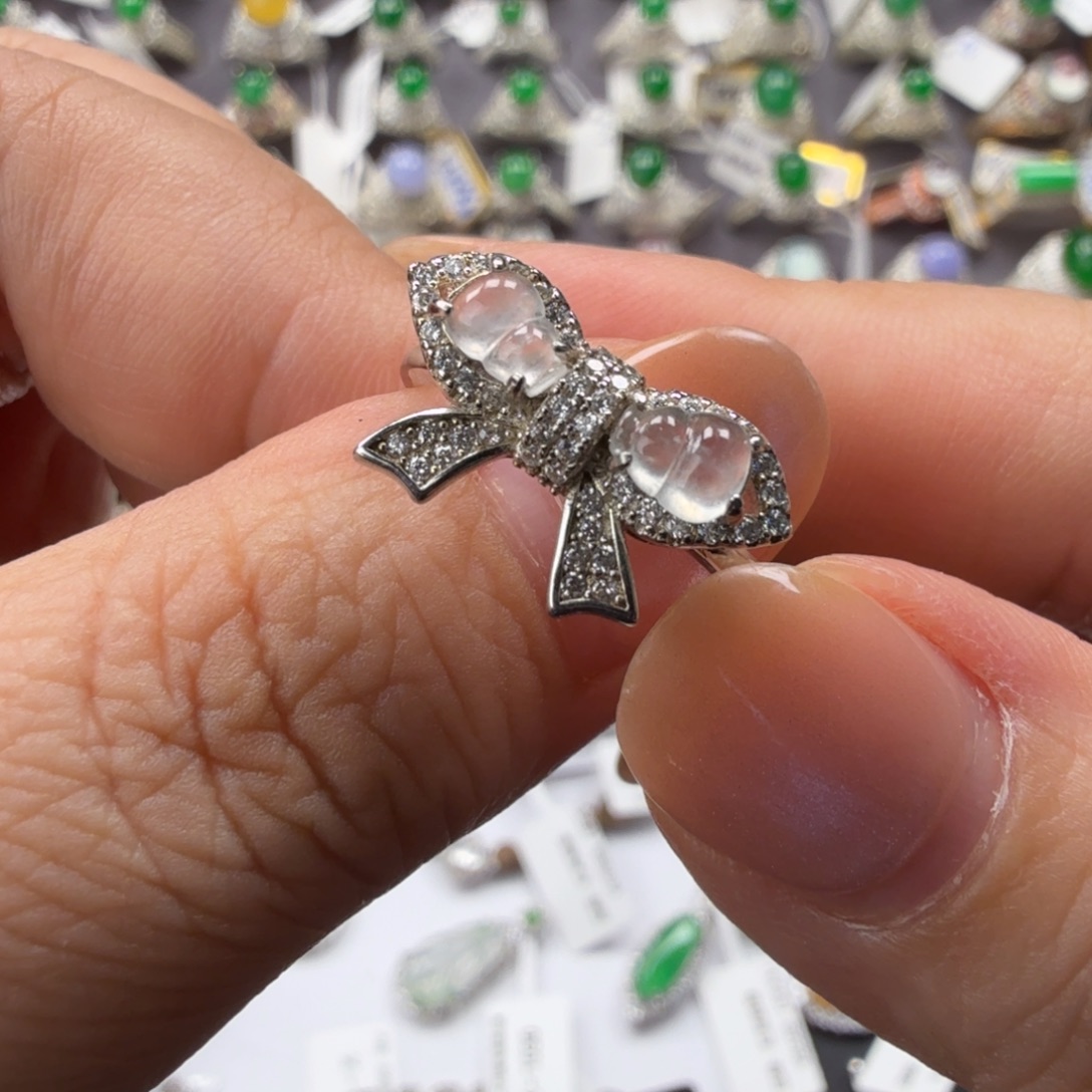 翡翠银S925镶嵌戒指22