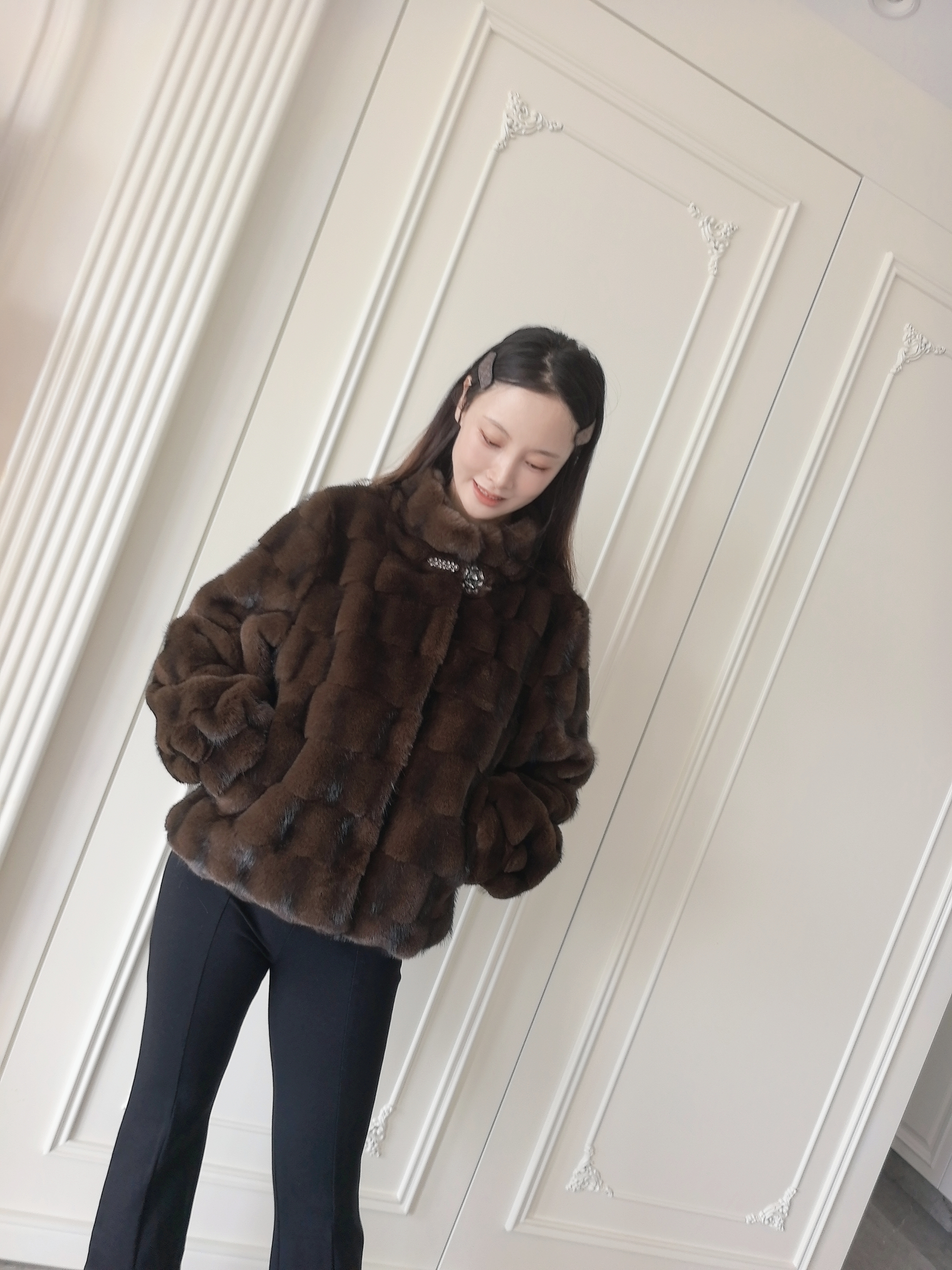 高端定制阳离子竹节轻奢外套-25913