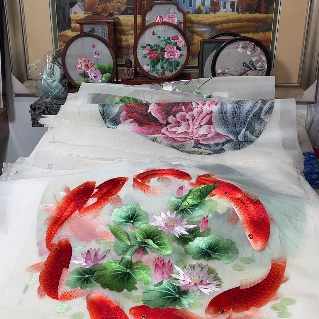 织绣纯手工刺绣画