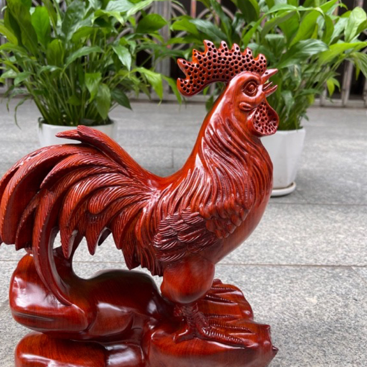 XBH公鸡摆件实木公鸡摆件家居创意摆件单个公鸡